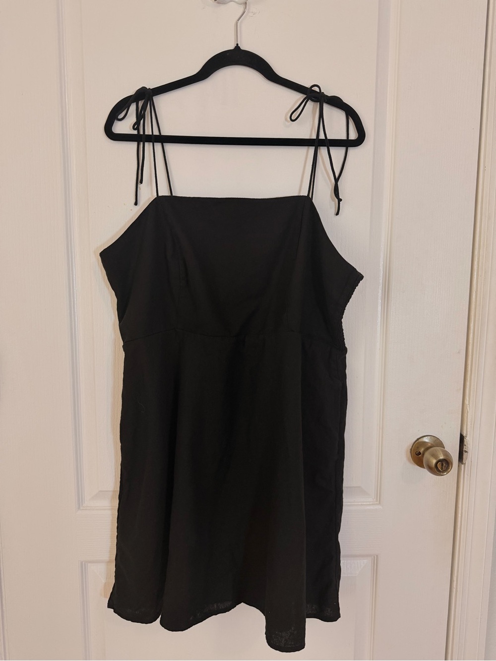 Old Navy Black Smocked Spaghetti Strap Babydoll Top Lightweight Sheer